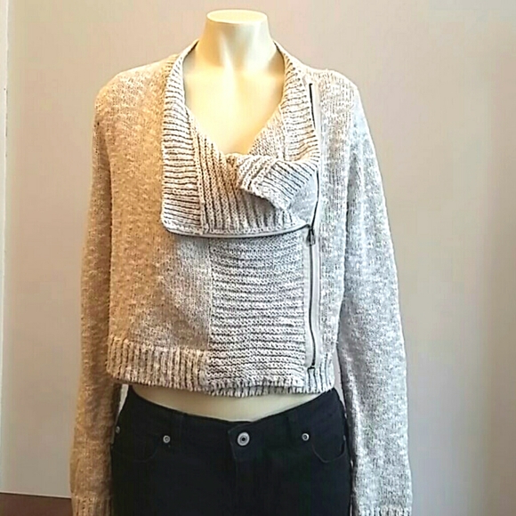 Knitted Cropped Zip-up Cardigan - Picture 2 of 8
